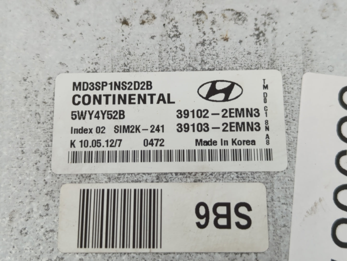 2011-2013 Hyundai Elantra PCM Engine Control Computer ECU ECM PCU OEM P/N:39103-2EMN3 39102-2EMN3 Fits Fits 2011 2012 2013 O