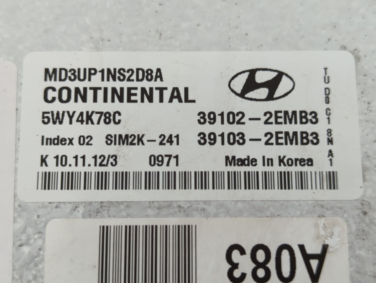 2011-2013 Hyundai Elantra PCM Engine Control Computer ECU ECM PCU OEM P/N:39103-2EMB3 39102-2EMB3 Fits 2011 2012 2013 OEM Us