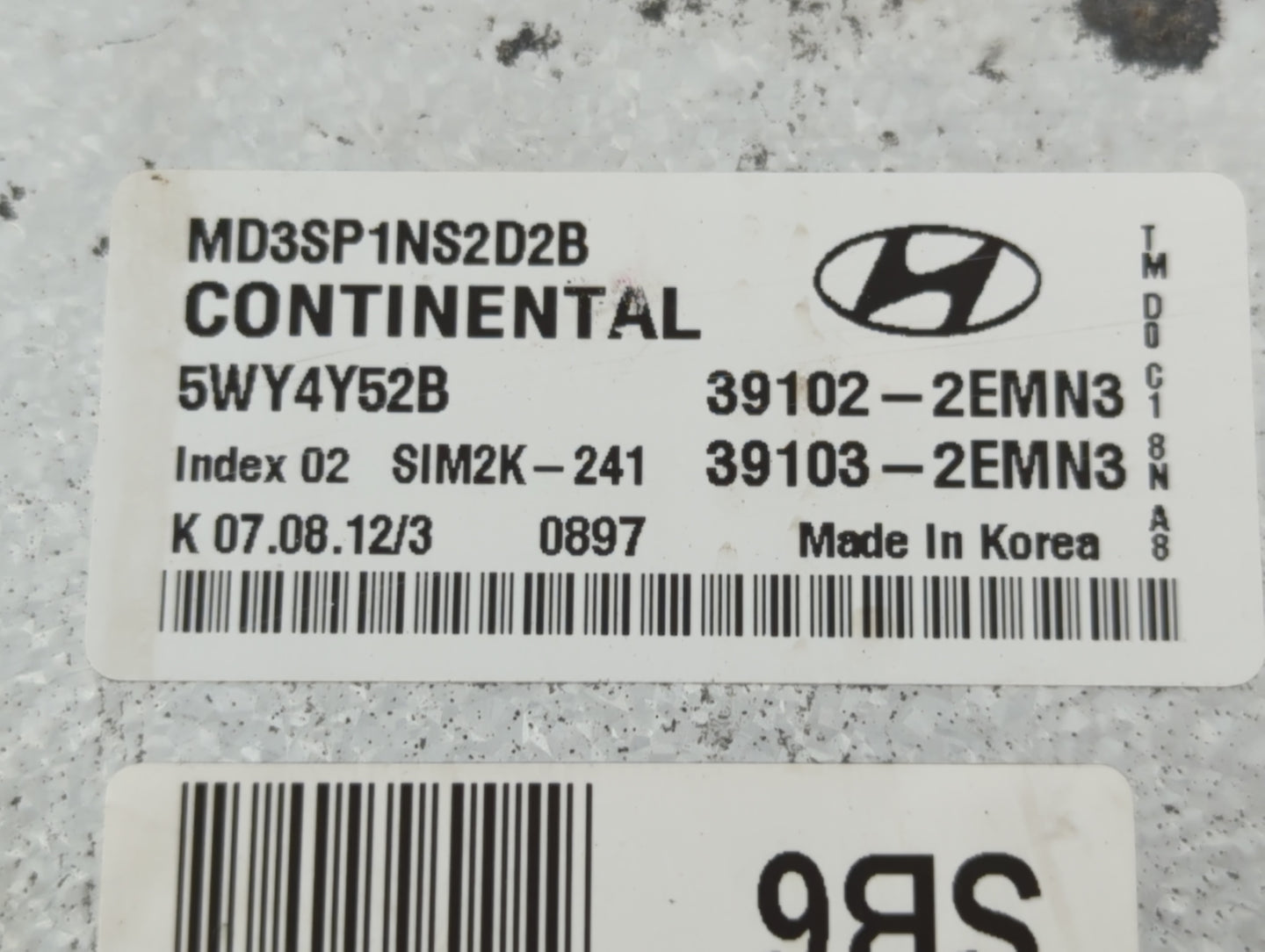 2011-2013 Hyundai Elantra PCM Engine Control Computer ECU ECM PCU OEM P/N:39102-2EMN3 Fits Fits 2011 2012 2013 OEM Used Auto
