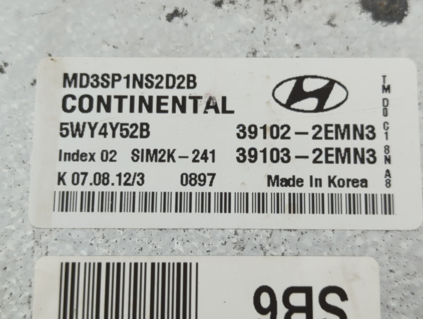 2011-2013 Hyundai Elantra PCM Engine Control Computer ECU ECM PCU OEM P/N:39102-2EMN3 Fits Fits 2011 2012 2013 OEM Used Auto