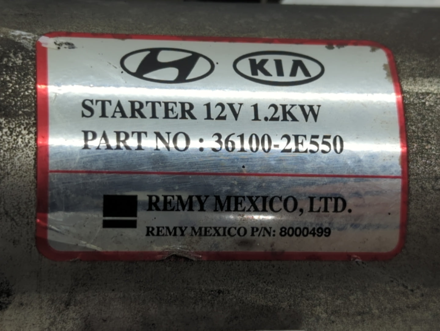2013-2014 Hyundai Elantra Car Starter Motor Solenoid OEM P/N:36100-2E550 Fits Fits 2012 2013 2014 2015 2016 OEM Used Auto Pa