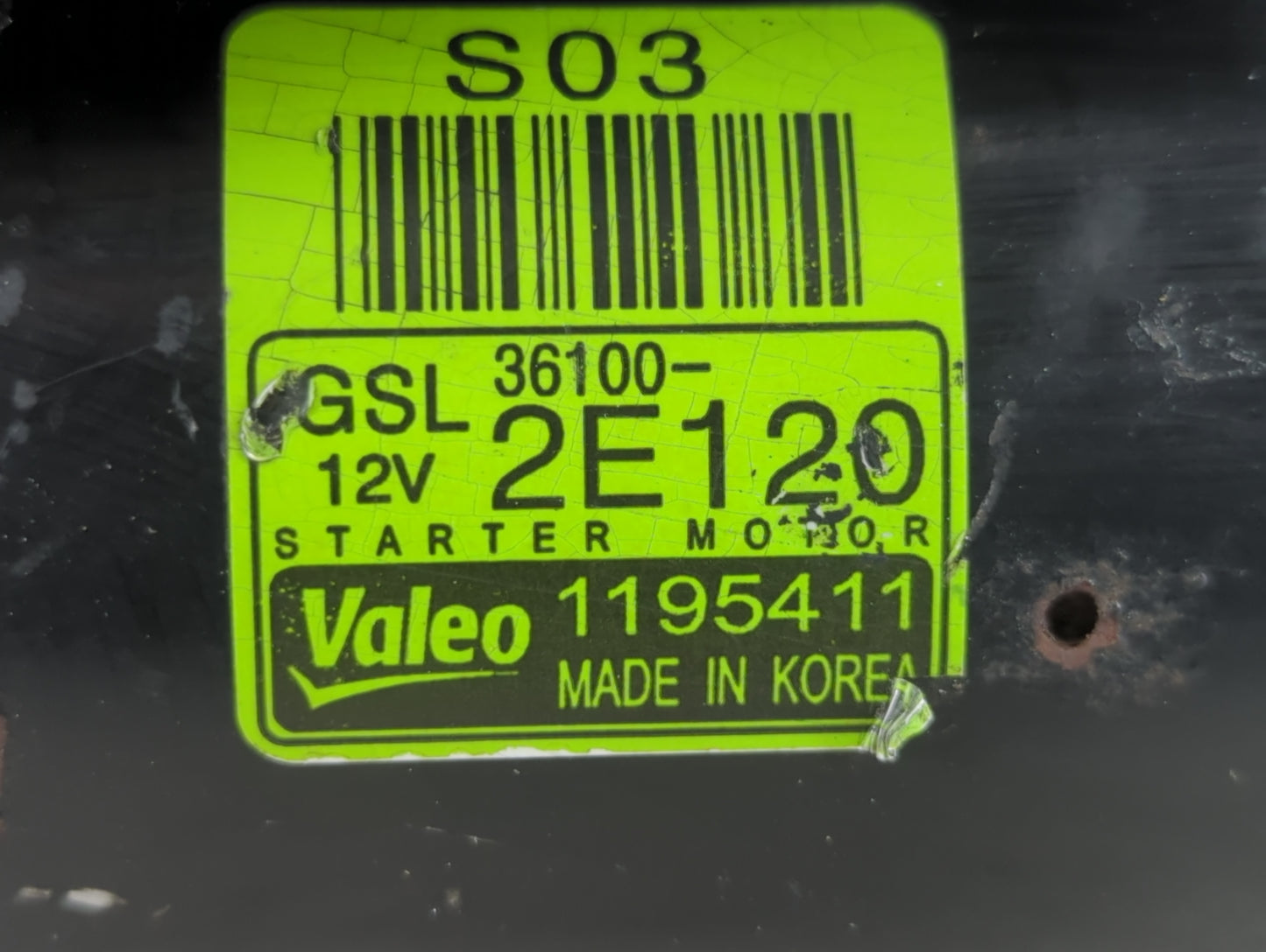 2011-2014 Hyundai Elantra Car Starter Motor Solenoid OEM P/N:1195411 36100-2E120 Fits Fits 2011 2012 2013 2014 OEM Used Auto