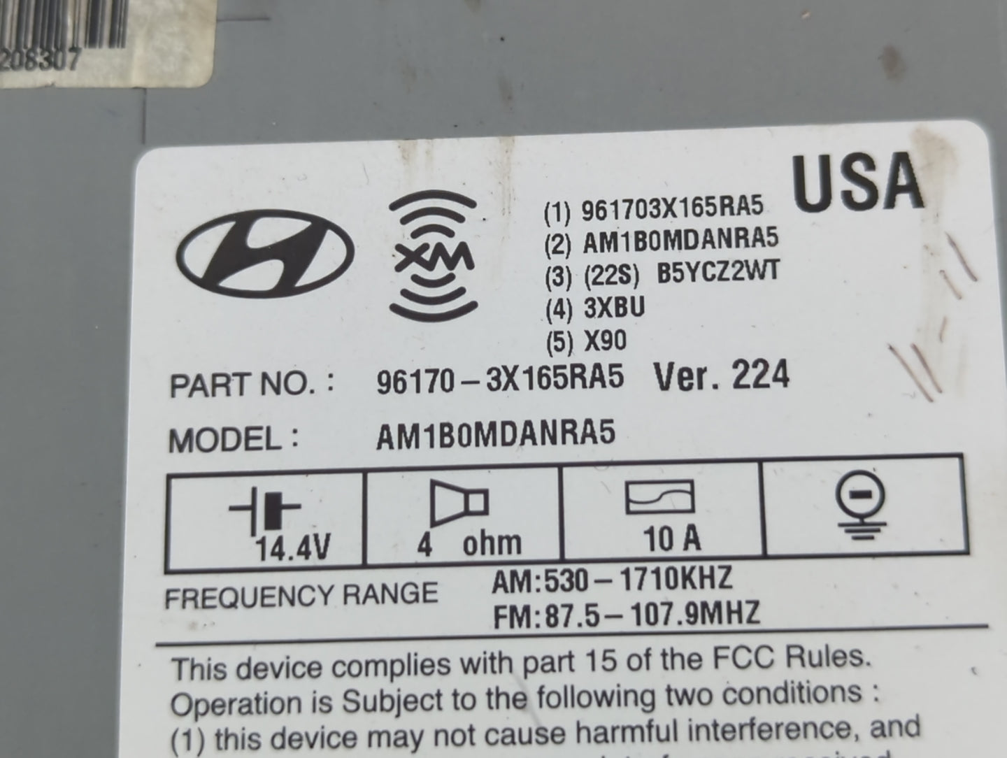2013-2013 Hyundai Elantra Am Fm Cd Player Radio Receiver - Oemusedautoparts1.com