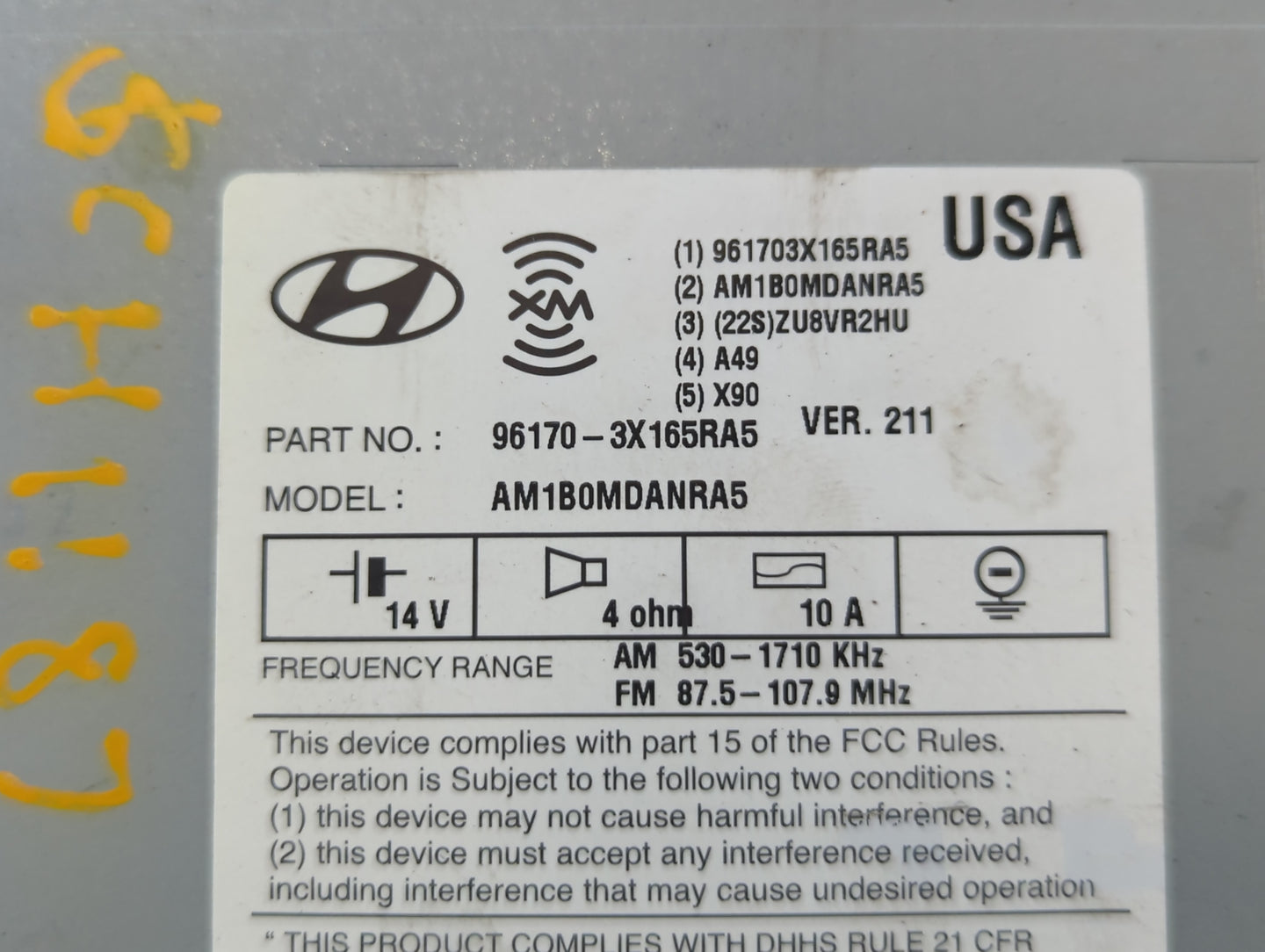 2013-2013 Hyundai Elantra Am Fm Cd Player Radio Receiver - Oemusedautoparts1.com