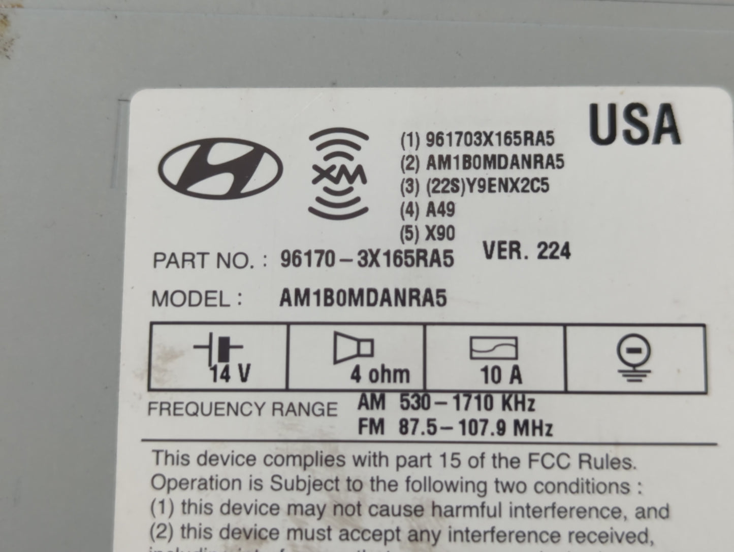 2013-2013 Hyundai Elantra Am Fm Cd Player Radio Receiver - Oemusedautoparts1.com