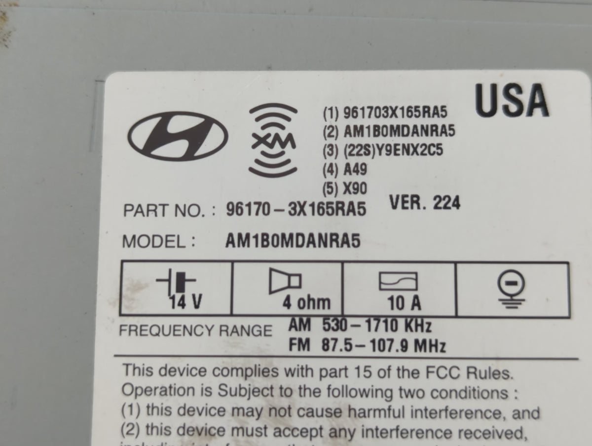 2013-2013 Hyundai Elantra Am Fm Cd Player Radio Receiver 674085 - Oemusedautoparts1.com