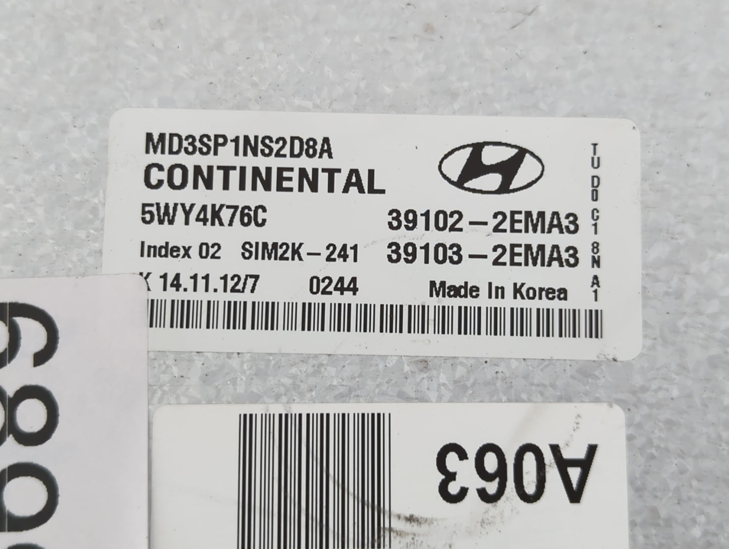 2011-2013 Hyundai Elantra PCM Engine Control Computer ECU ECM PCU OEM P/N:39103-2EMA3 39102-2EMA3 Fits Fits 2011 2012 2013 O
