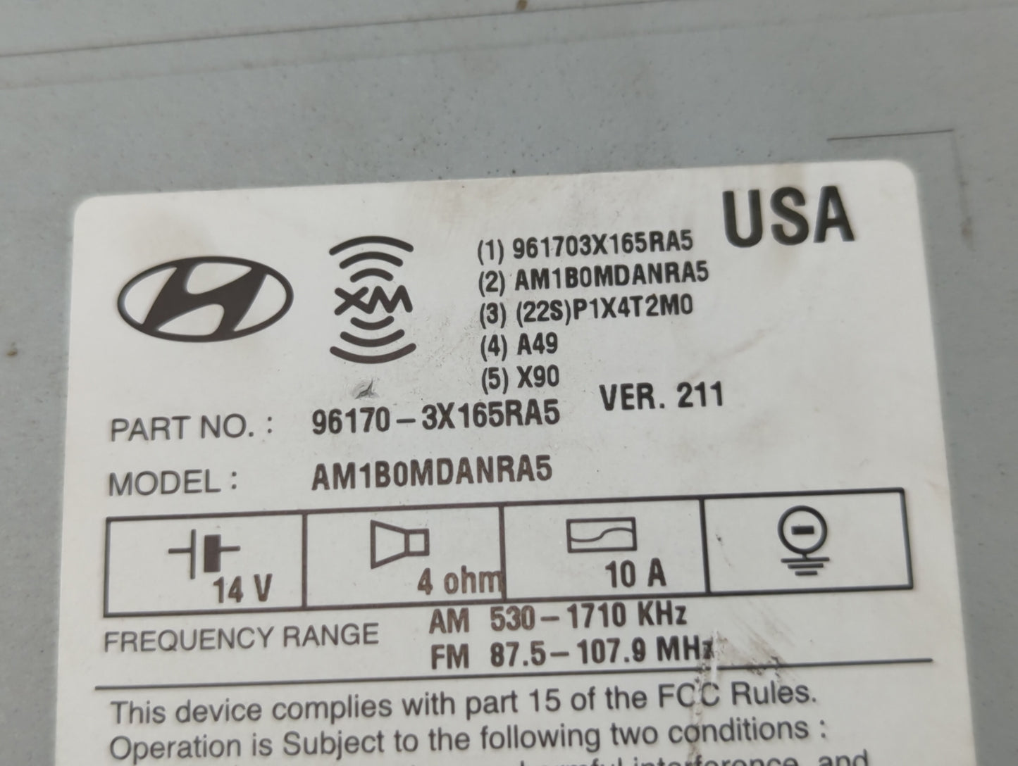 2013-2013 Hyundai Elantra Am Fm Cd Player Radio Receiver - Oemusedautoparts1.com