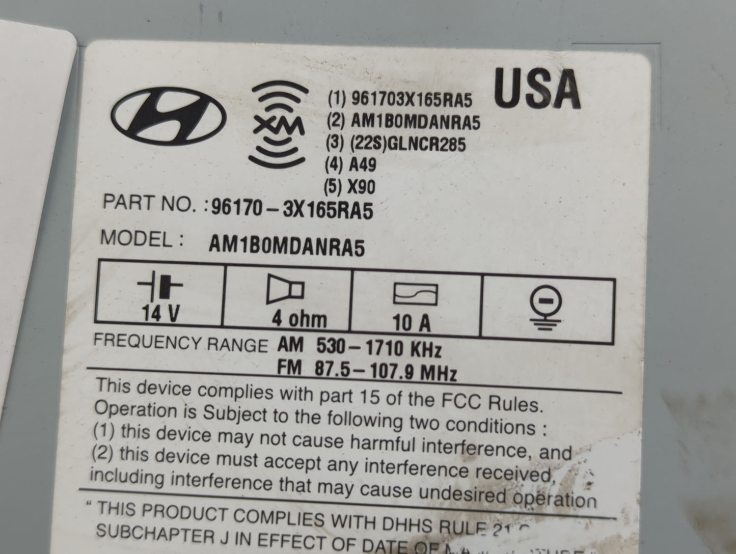 2013-2013 Hyundai Elantra Am Fm Cd Player Radio Receiver - Oemusedautoparts1.com