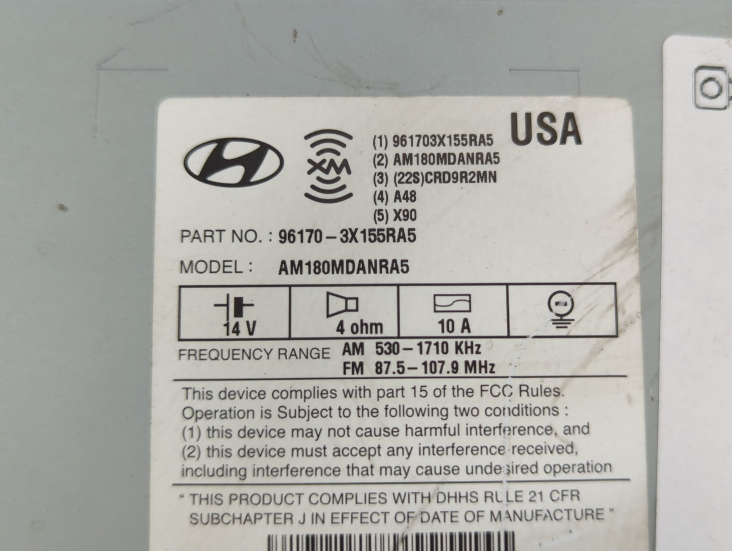 2013-2013 Hyundai Elantra Am Fm Cd Player Radio Receiver - Oemusedautoparts1.com