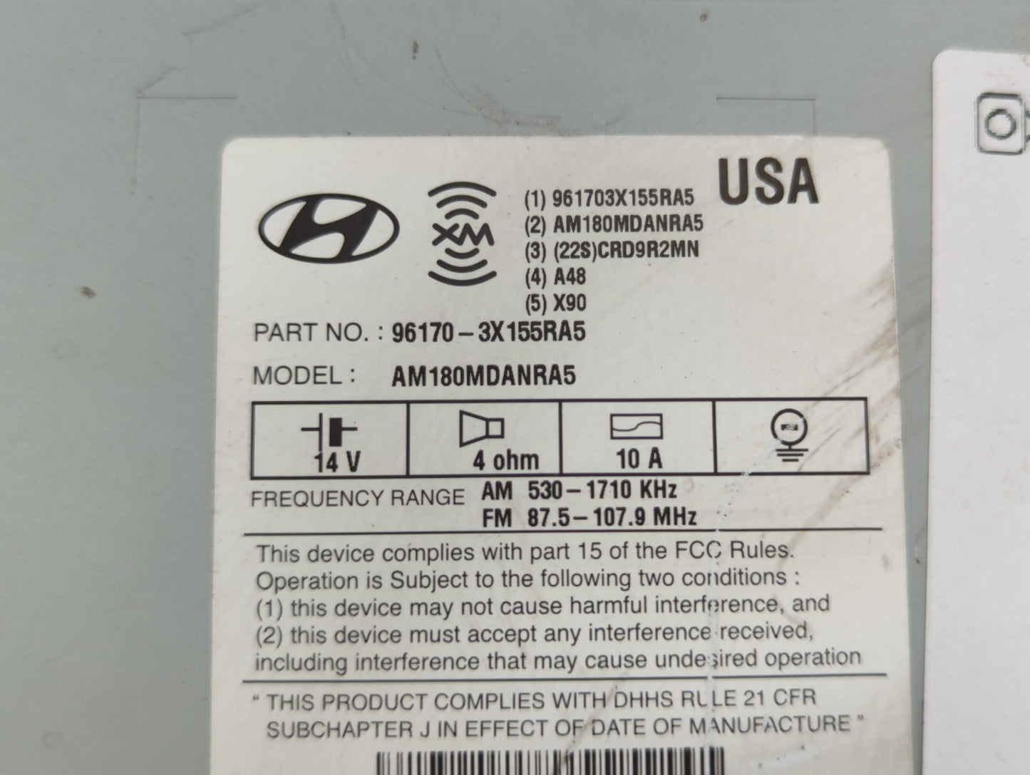 2013-2013 Hyundai Elantra Am Fm Cd Player Radio Receiver - Oemusedautoparts1.com