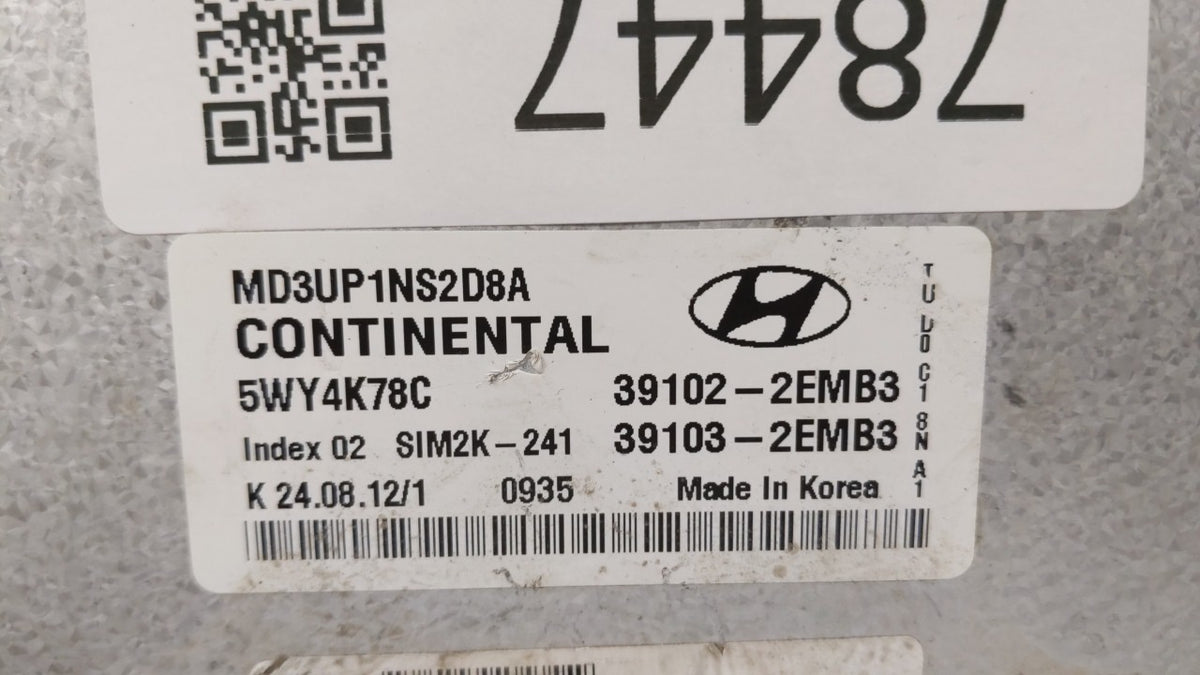 2011-2013 Hyundai Elantra PCM Engine Control Computer ECU ECM PCU OEM P/N:39102-2EMP2 39102-2EMP3, 39103-2EMB3 Fits 2011 201
