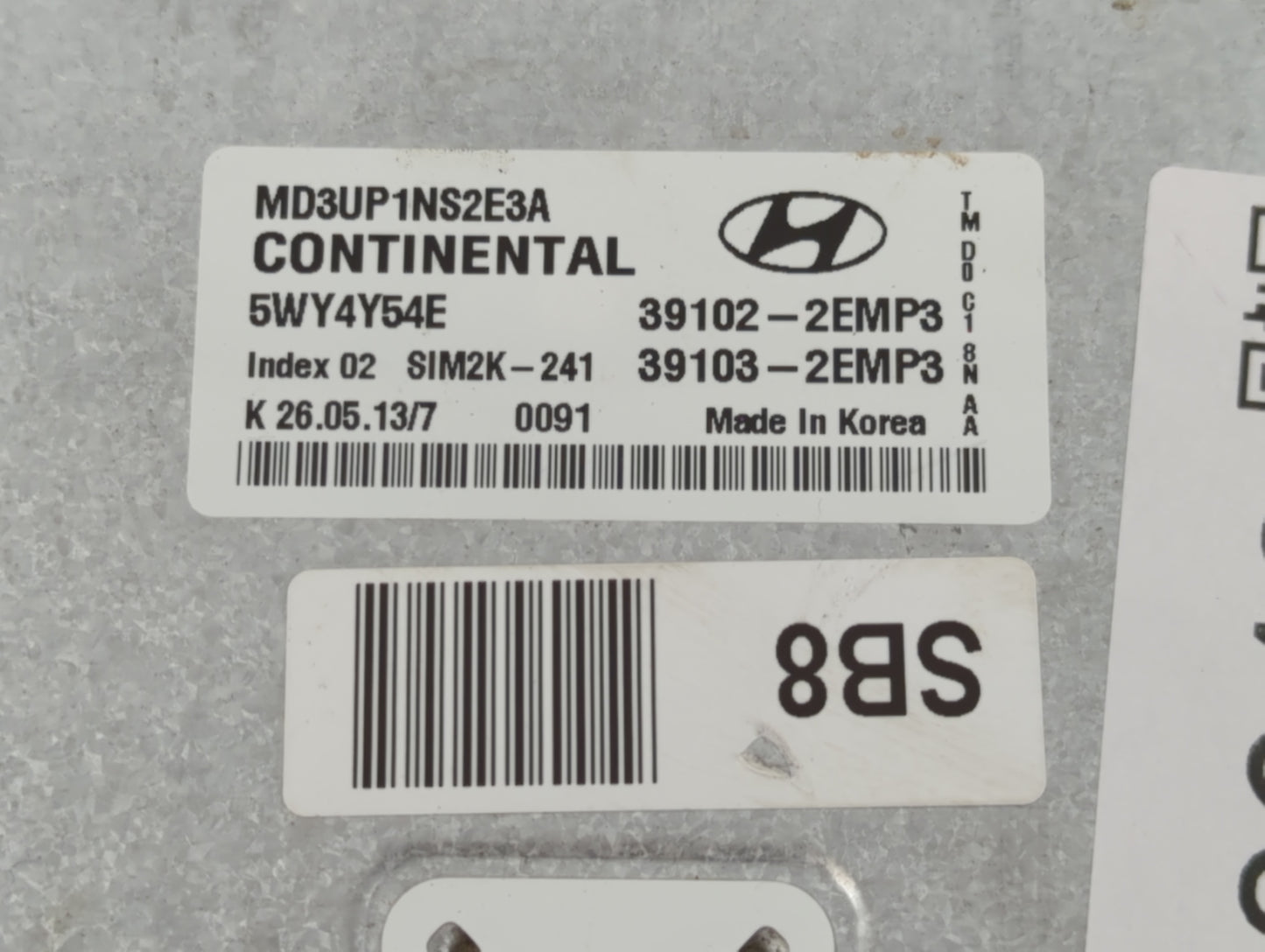 2011-2013 Hyundai Elantra PCM Engine Control Computer ECU ECM PCU OEM P/N:39103-2EMP3 39102-2EMP3 Fits Fits 2011 2012 2013 O