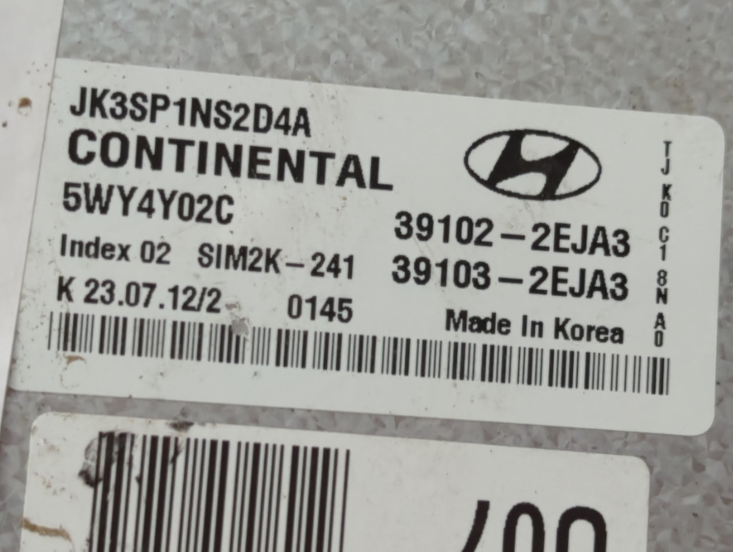 2013 Hyundai Elantra Coupe PCM Engine Control Computer ECU ECM PCU OEM P/N:39103-2EJA3 39102-2EJA3 Fits OEM Used Auto Parts 