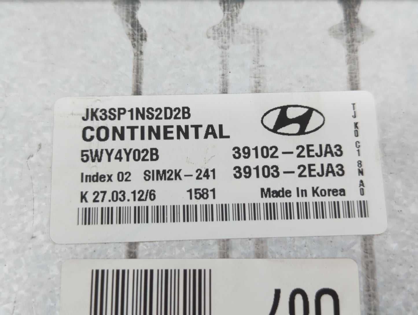 2013 Hyundai Elantra Coupe PCM Engine Control Computer ECU ECM PCU OEM P/N:39103-2EJA3 39102-2EJA3 Fits OEM Used Auto Parts 