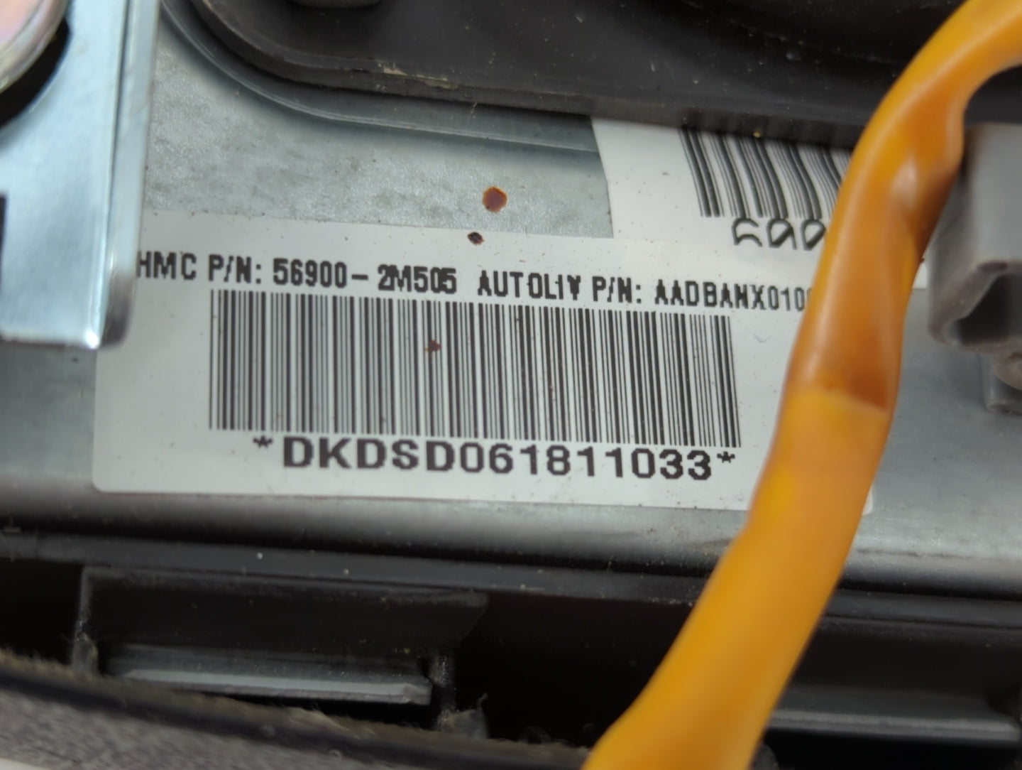 2013 Hyundai Genesis Air Bag Driver Left Steering Wheel Mounted P/N:56900-2M505 Fits OEM Used Auto Parts - Oemusedautoparts1