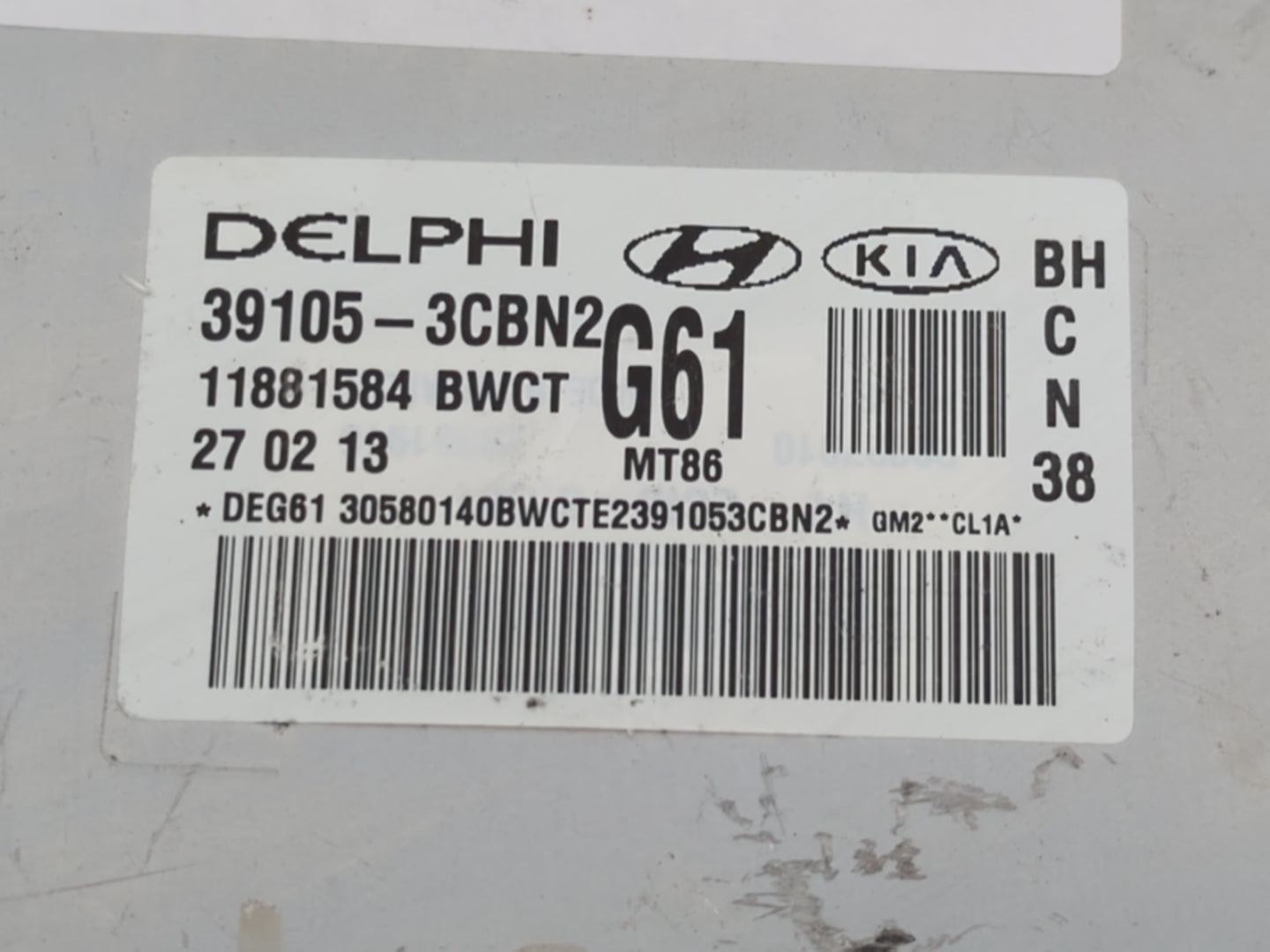 2012-2014 Hyundai Genesis PCM Engine Control Computer ECU ECM PCU OEM P/N:39105-3CBN2 Fits Fits 2012 2013 2014 OEM Used Auto
