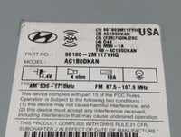 2013 Hyundai Genesis Radio AM FM Cd Player Receiver Replacement P/N:96180-2M117YHG OEM Used Auto Parts - Oemusedautoparts1.c
