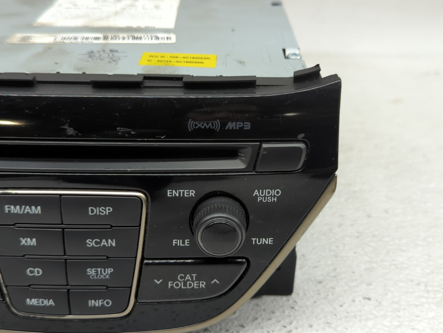2013 Hyundai Genesis Radio AM FM Cd Player Receiver Replacement P/N:96180-2M117YHG Fits OEM Used Auto Parts - Oemusedautopar