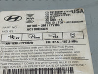 2013 Hyundai Genesis Radio AM FM Cd Player Receiver Replacement P/N:961802M117YHG AC1B0DKAN, TQ8-AC1B0DKAN Fits OEM Used Aut