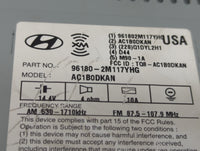 2013 Hyundai Genesis Radio AM FM Cd Player Receiver Replacement P/N:961802M117YHG AC1B0DKAN, TQ8-AC1B0DKAN Fits OEM Used Aut