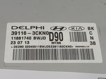 2013-2015 Hyundai Genesis PCM Engine Control Computer ECU ECM PCU OEM P/N:39116-3CKN0 11881740 Fits 2013 2014 2015 OEM Used Auto Parts