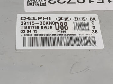 2013-2014 Hyundai Genesis PCM Engine Control Computer ECU ECM PCU OEM P/N:39115-3CKN0 11881738 Fits 2013 2014 OEM Used Auto Parts