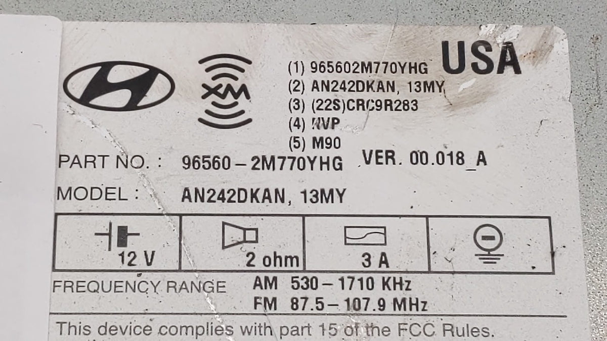 2013-2015 Hyundai Genesis Am Fm Cd Player Radio Receiver 281346 - Oemusedautoparts1.com