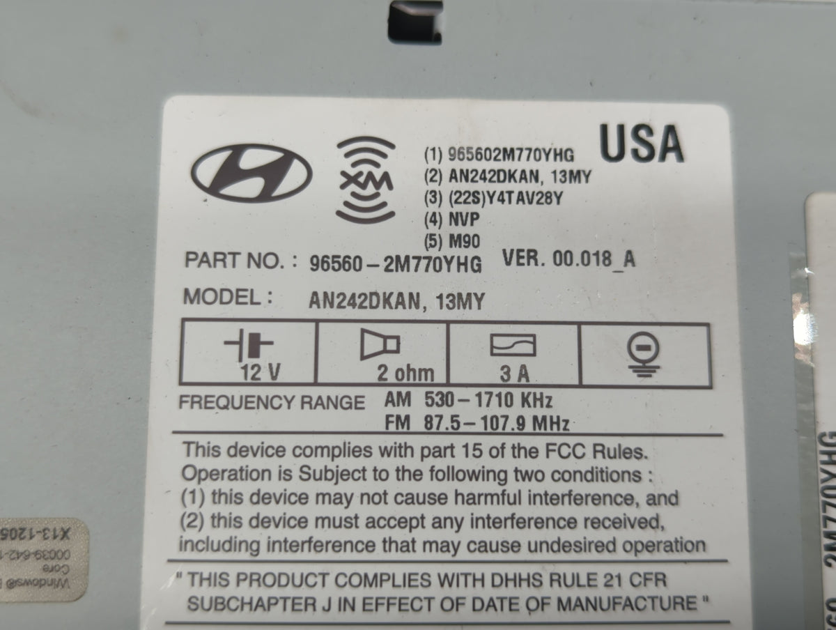 2013-2015 Hyundai Genesis Am Fm Cd Player Radio Receiver 319251 - Oemusedautoparts1.com