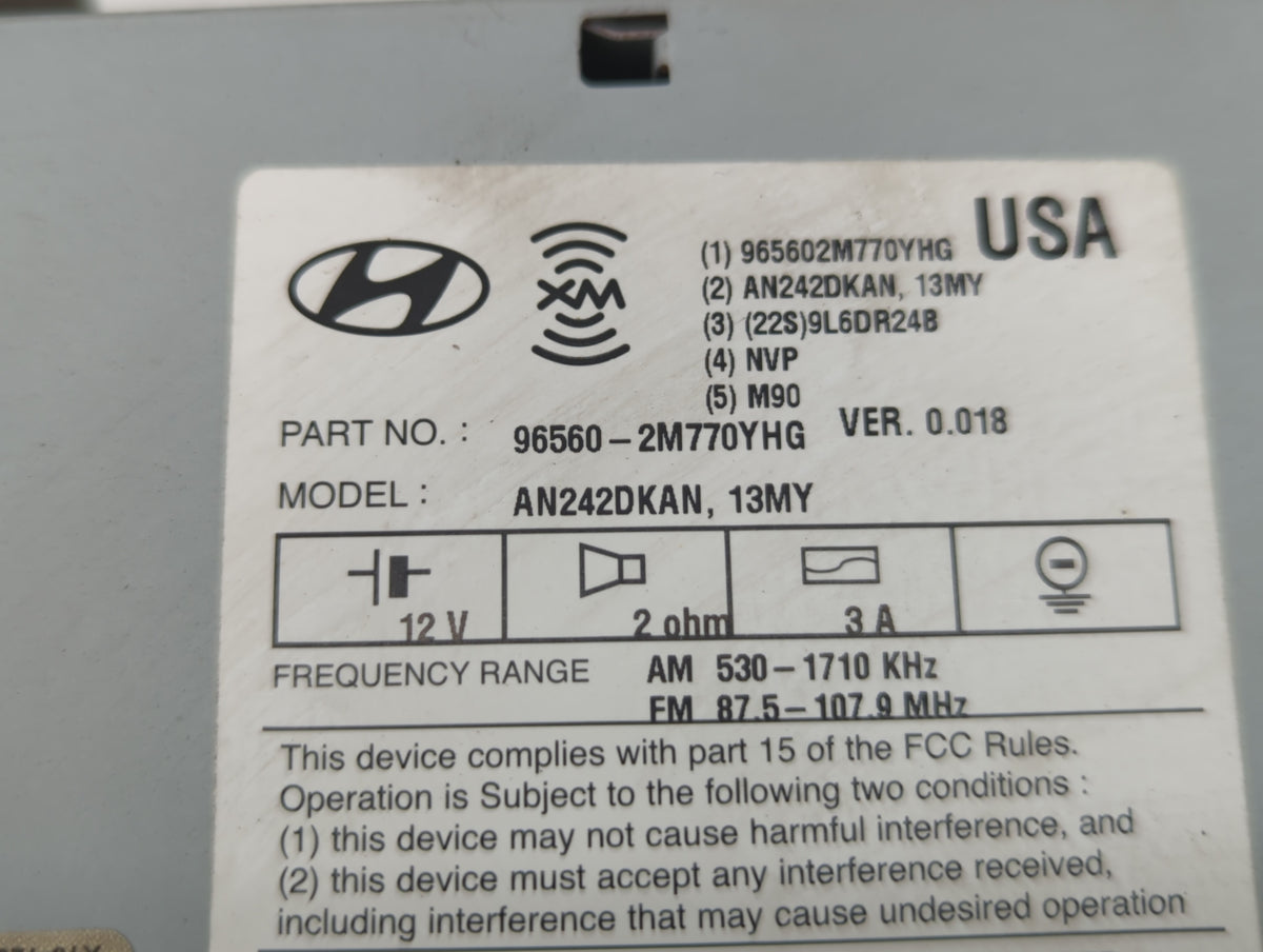 2013-2016 Hyundai Genesis Am Fm Cd Player Radio Receiver 549054 - Oemusedautoparts1.com