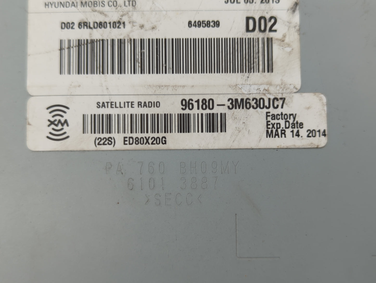 2011-2014 Hyundai Genesis Radio AM FM Cd Player Receiver Replacement P/N:96180-3M630JC7 Fits Fits 2011 2012 2013 2014 OEM Us