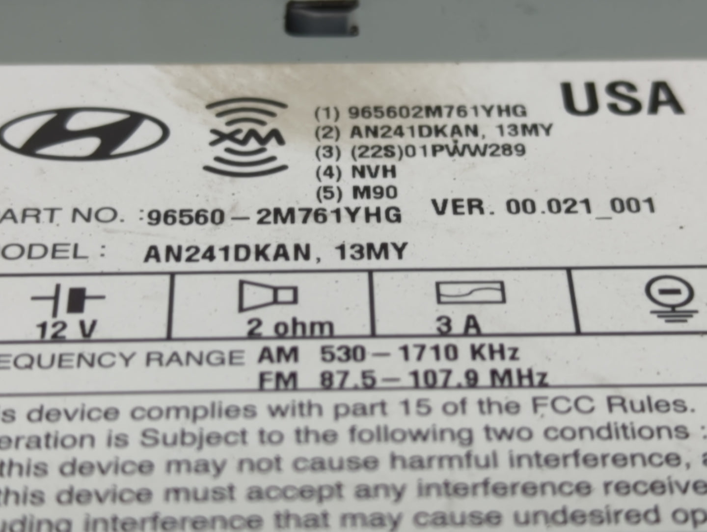 2013-2015 Hyundai Genesis Am Fm Cd Player Radio Receiver - Oemusedautoparts1.com