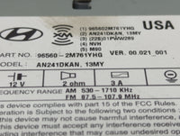 2013-2015 Hyundai Genesis Am Fm Cd Player Radio Receiver 596934 - Oemusedautoparts1.com