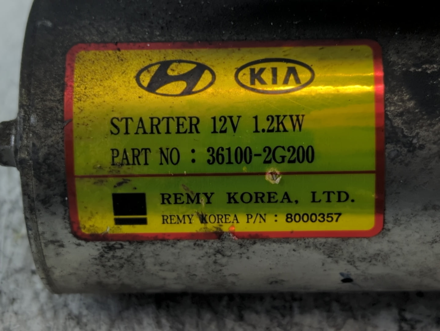 2013-2014 Hyundai Genesis Car Starter Motor Solenoid OEM P/N:8000357 36100-2G200 Fits OEM Used Auto Parts - Oemusedautoparts