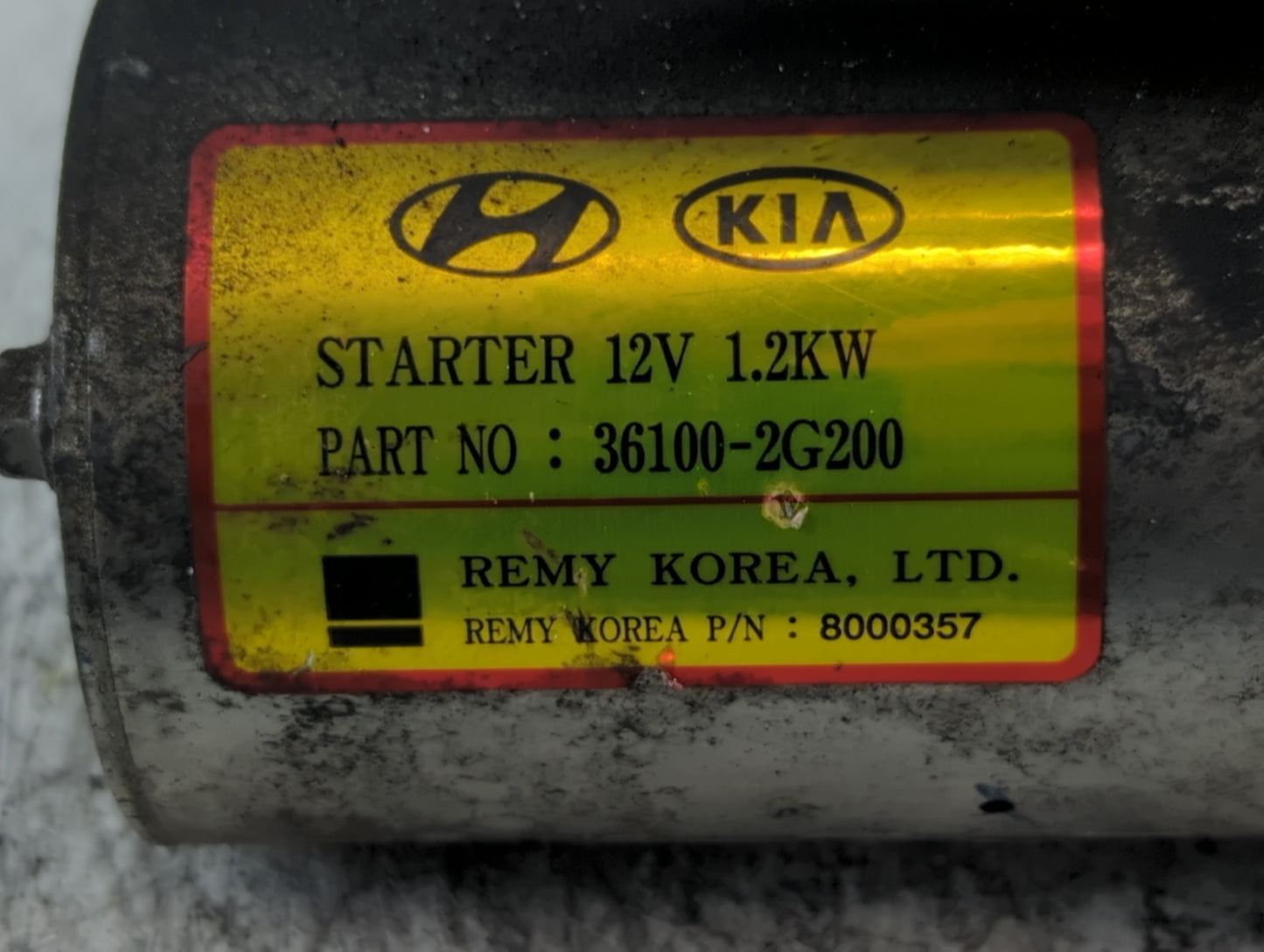 2013-2014 Hyundai Genesis Car Starter Motor Solenoid OEM P/N:8000357 36100-2G200 Fits OEM Used Auto Parts - Oemusedautoparts