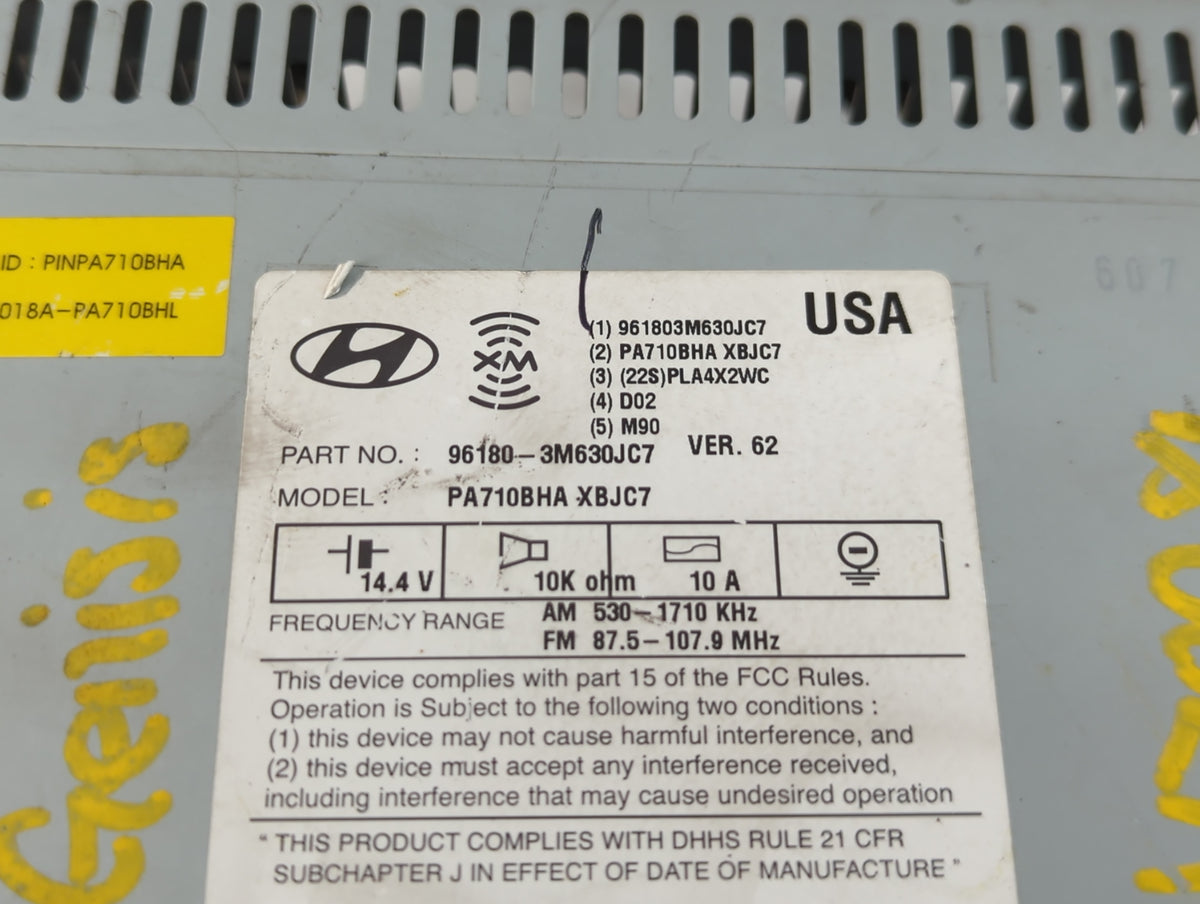 2011-2014 Hyundai Genesis Am Fm Cd Player Radio Receiver 764644 - Oemusedautoparts1.com