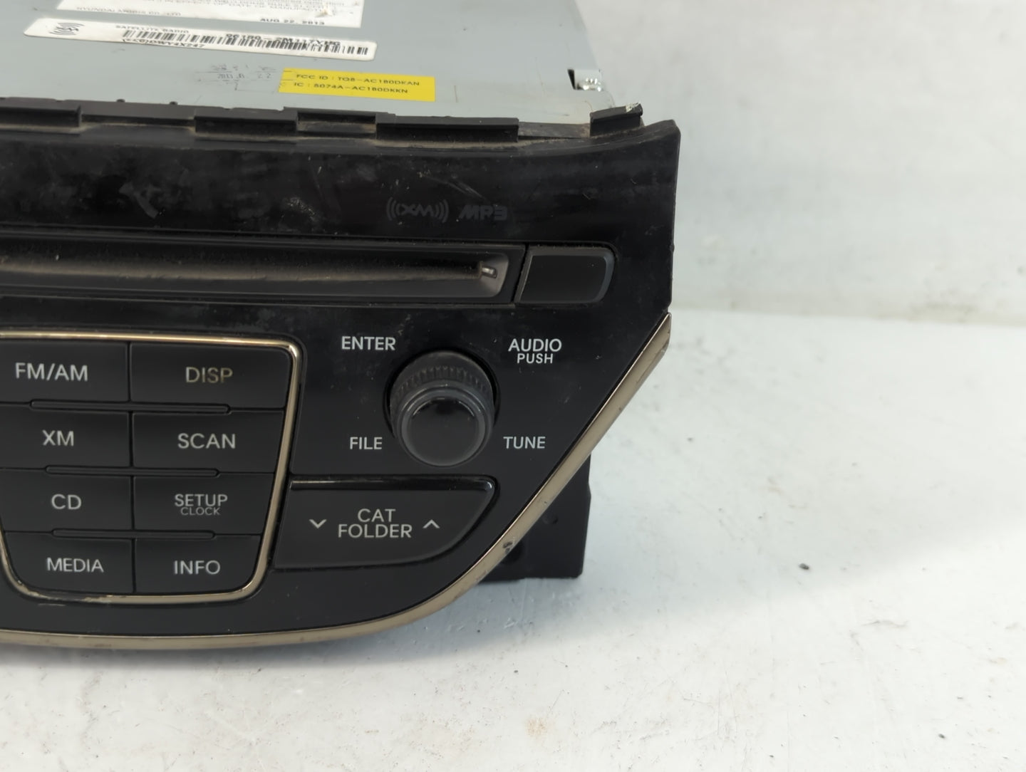 2013 Hyundai Genesis Radio AM FM Cd Player Receiver Replacement P/N:96180-2M117YHG Fits OEM Used Auto Parts - Oemusedautopar