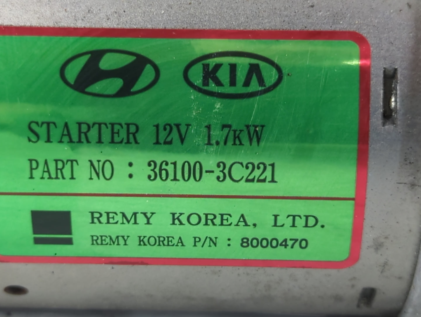 2013-2015 Hyundai Santa Fe Car Starter Motor Solenoid OEM P/N:36100-3C221 Fits Fits 2012 2013 2014 2015 2016 OEM Used Auto P