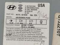 2013-2014 Hyundai Santa Fe Radio AM FM Cd Player Receiver Replacement P/N:96180-4Z1004X Fits Fits 2013 2014 OEM Used Auto Pa