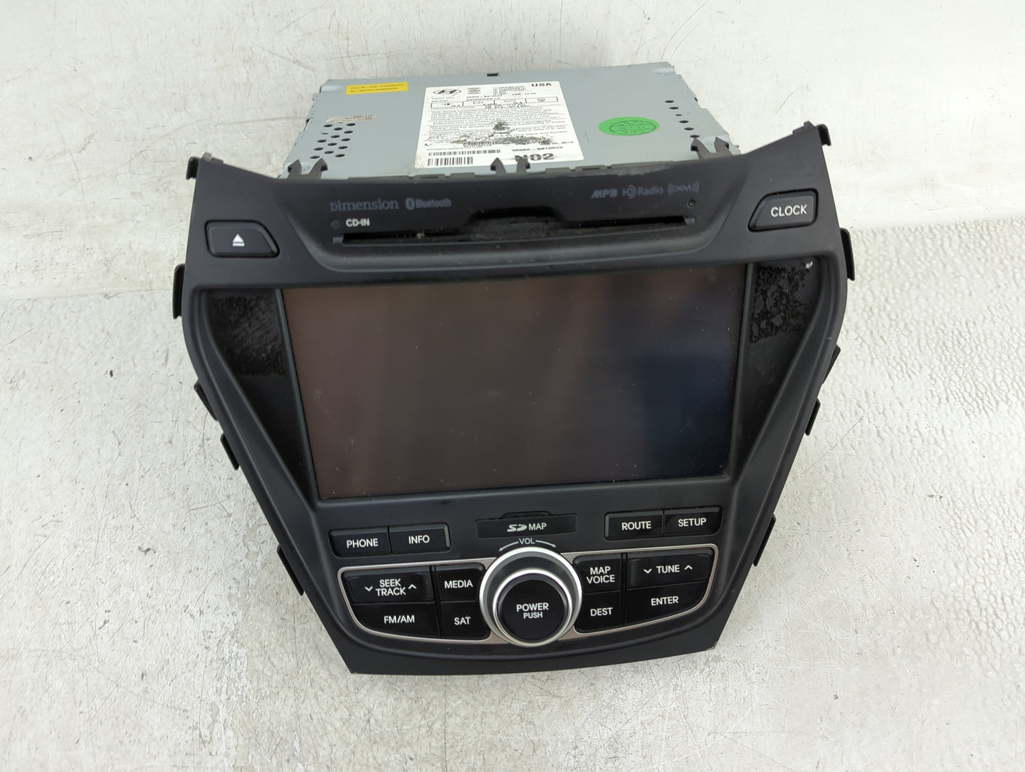 2013-2016 Hyundai Santa Fe Radio AM FM Cd Player Receiver Replacement Fits Fits 2013 2014 2015 2016 OEM Used Auto Parts - Oe