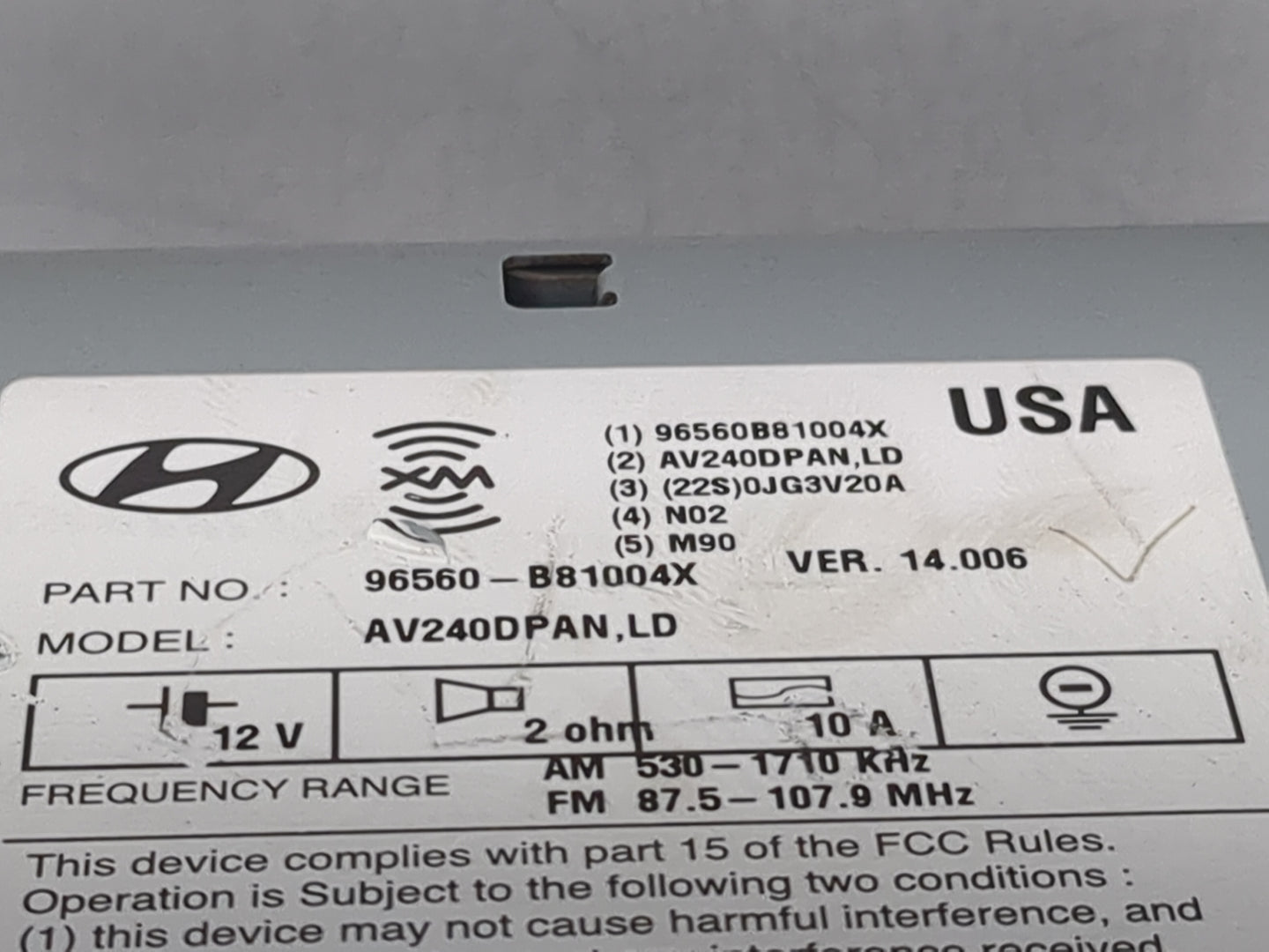2013-2016 Hyundai Santa Fe Radio AM FM Cd Player Receiver Replacement P/N:96560B81004X 96560-B81004X Fits Fits 2013 2014 201