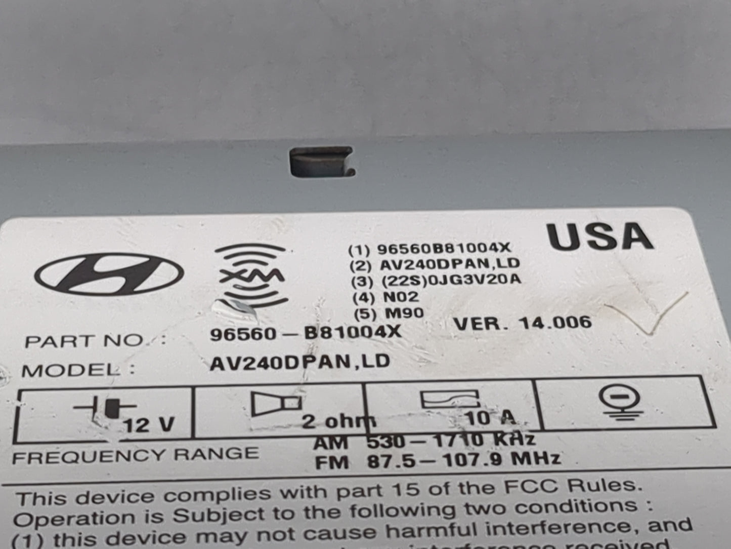 2013-2016 Hyundai Santa Fe Radio AM FM Cd Player Receiver Replacement P/N:96560B81004X 96560-B81004X Fits Fits 2013 2014 201