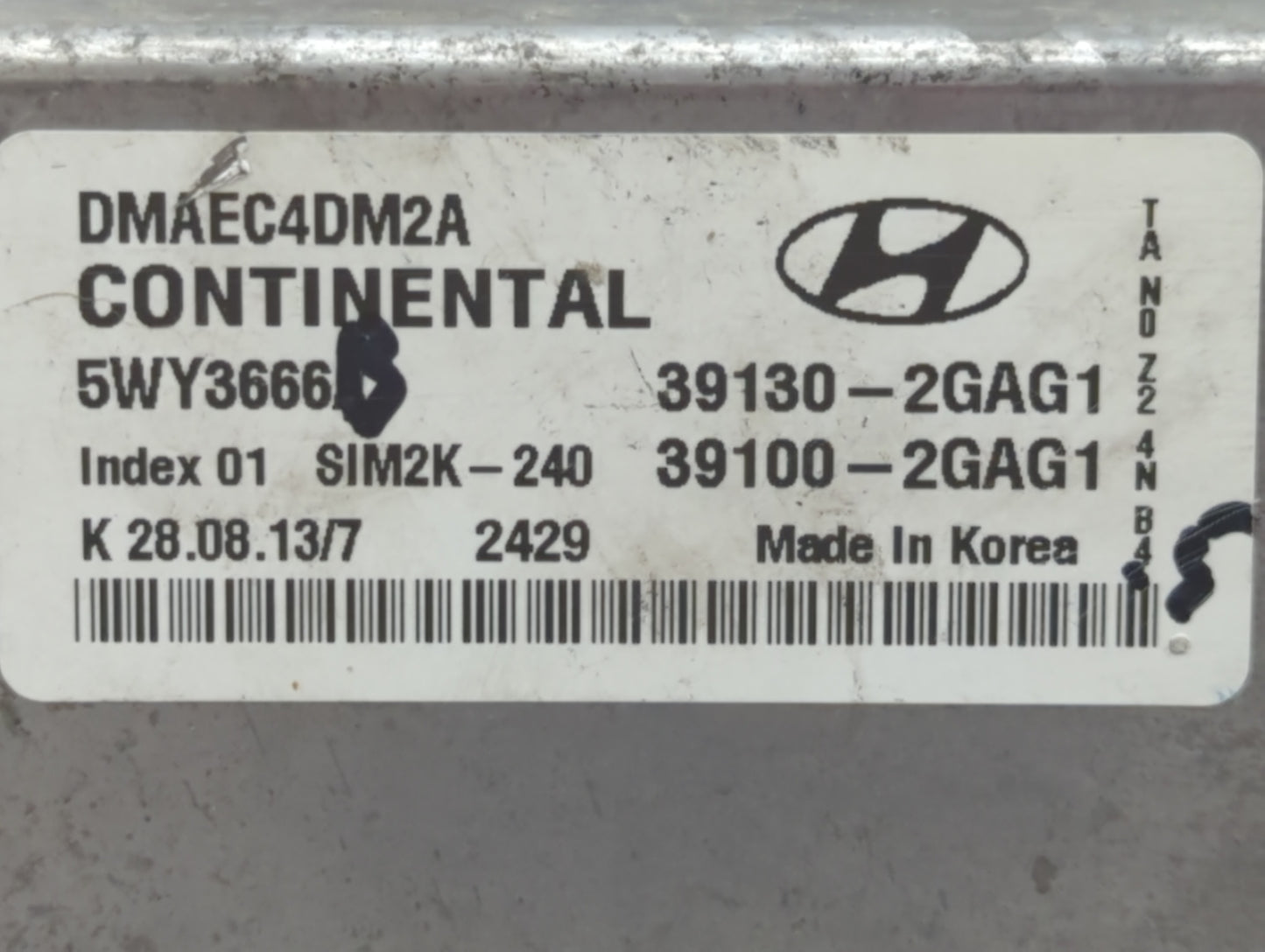 2013 Hyundai Santa Fe PCM Engine Control Computer ECU ECM PCU OEM P/N:39100-2GAG0 39130-2GAG0, 39130-2GAG5, 39130-2GAG1 Fits