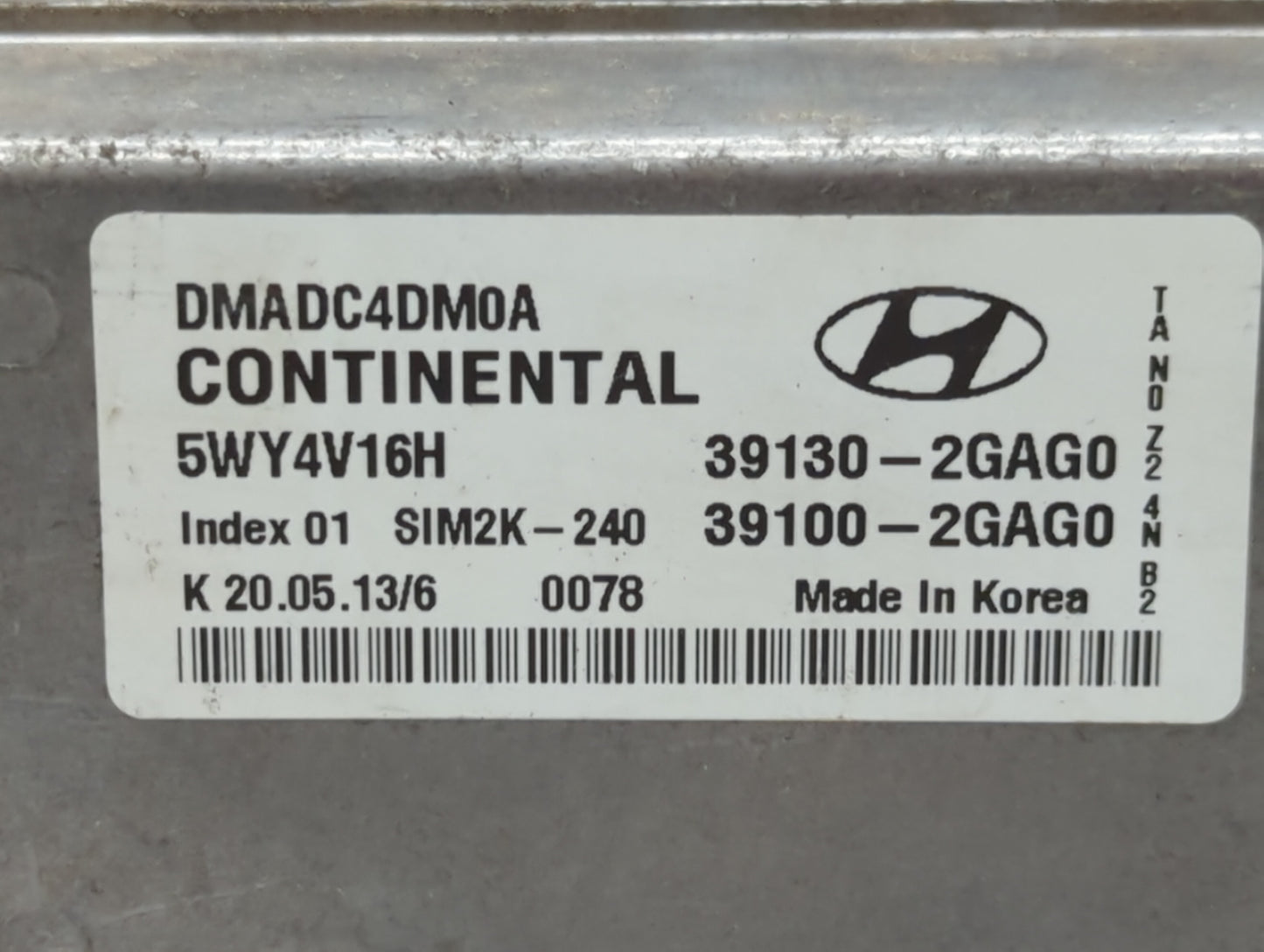 2013 Hyundai Santa Fe PCM Engine Control Computer ECU ECM PCU OEM P/N:39130-2GAG0 Fits OEM Used Auto Parts - Oemusedautopart