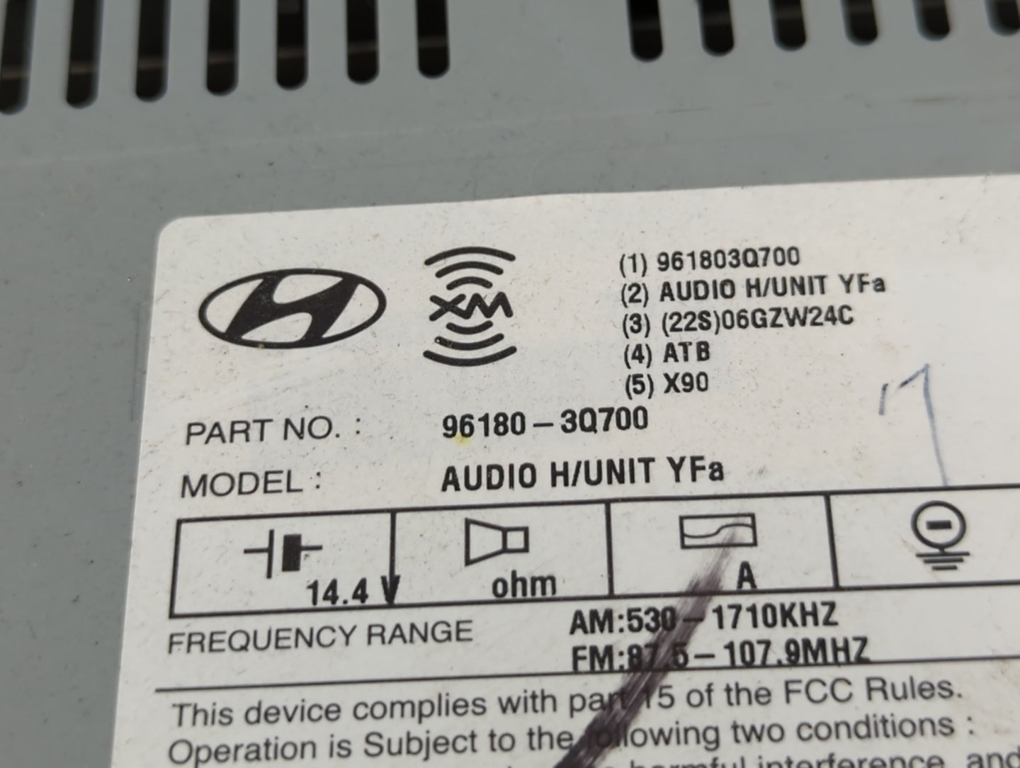 2013-2014 Hyundai Sonata Radio AM FM Cd Player Receiver Replacement P/N:96180-3Q700 96560-4R7064X Fits Fits 2013 2014 OEM Us