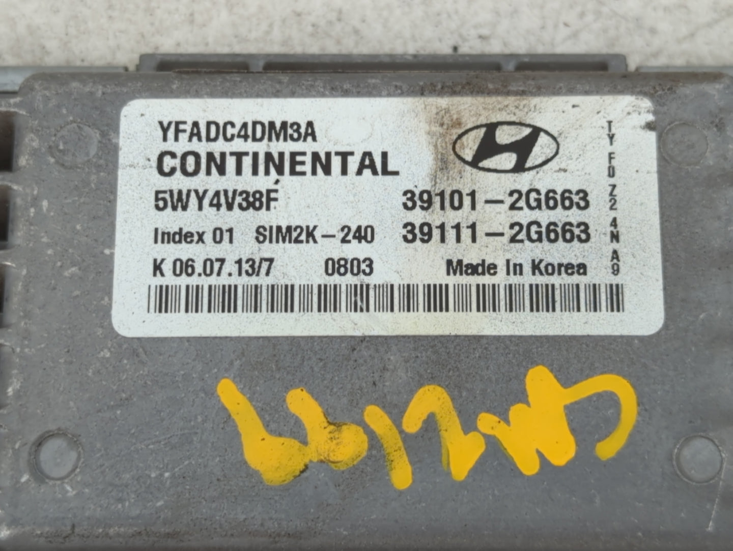 2011-2014 Hyundai Sonata PCM Engine Control Computer ECU ECM PCU OEM P/N:39101-2G663 39101-2G688 Fits Fits 2011 2012 2013 20