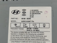 2013 Hyundai Sonata Radio AM FM Cd Player Receiver Replacement P/N:96190-3Q700 Fits OEM Used Auto Parts - Oemusedautoparts1.