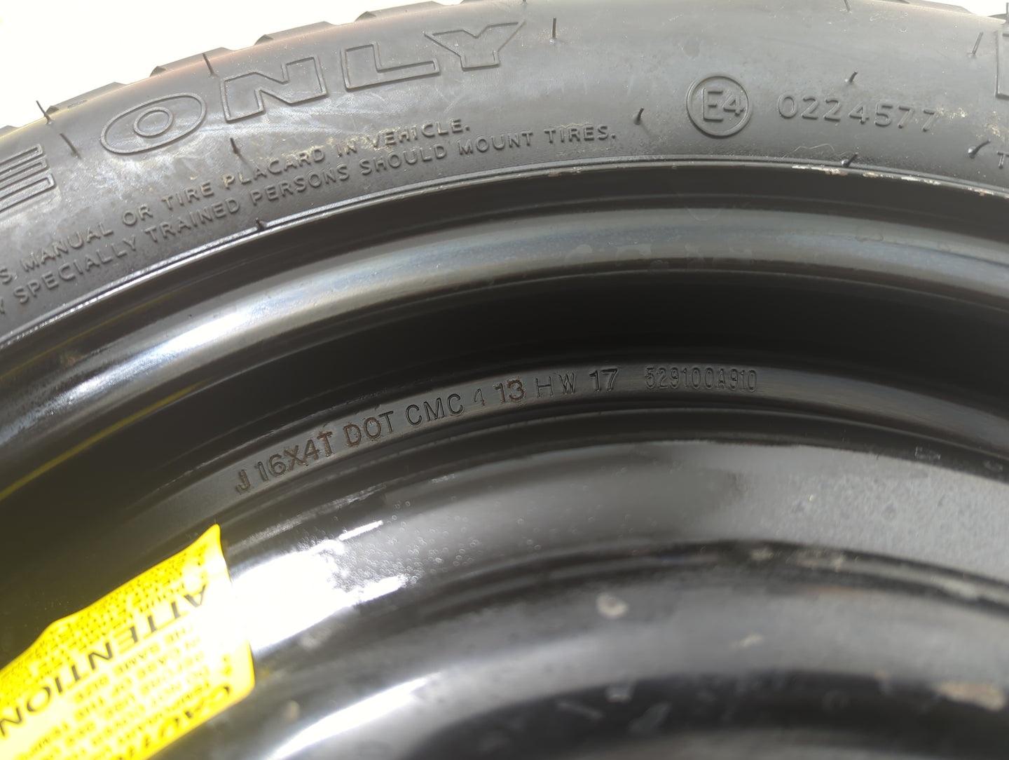 2006-2017 Hyundai Sonata Spare Donut Tire Wheel Rim Oem 1127791 - Oemusedautoparts1.com