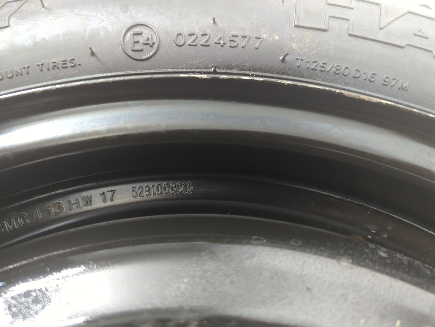 2006-2017 Hyundai Sonata Spare Donut Tire Wheel Rim Oem 1127791 - Oemusedautoparts1.com