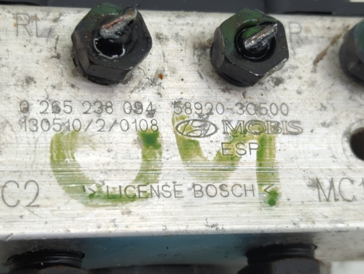 2011-2013 Hyundai Sonata Anti-Lock Brake ABS Pump Module Actuator OEM P/N:58920-3Q500 0 265 238 094 Fits Fits 2011 2012 2013